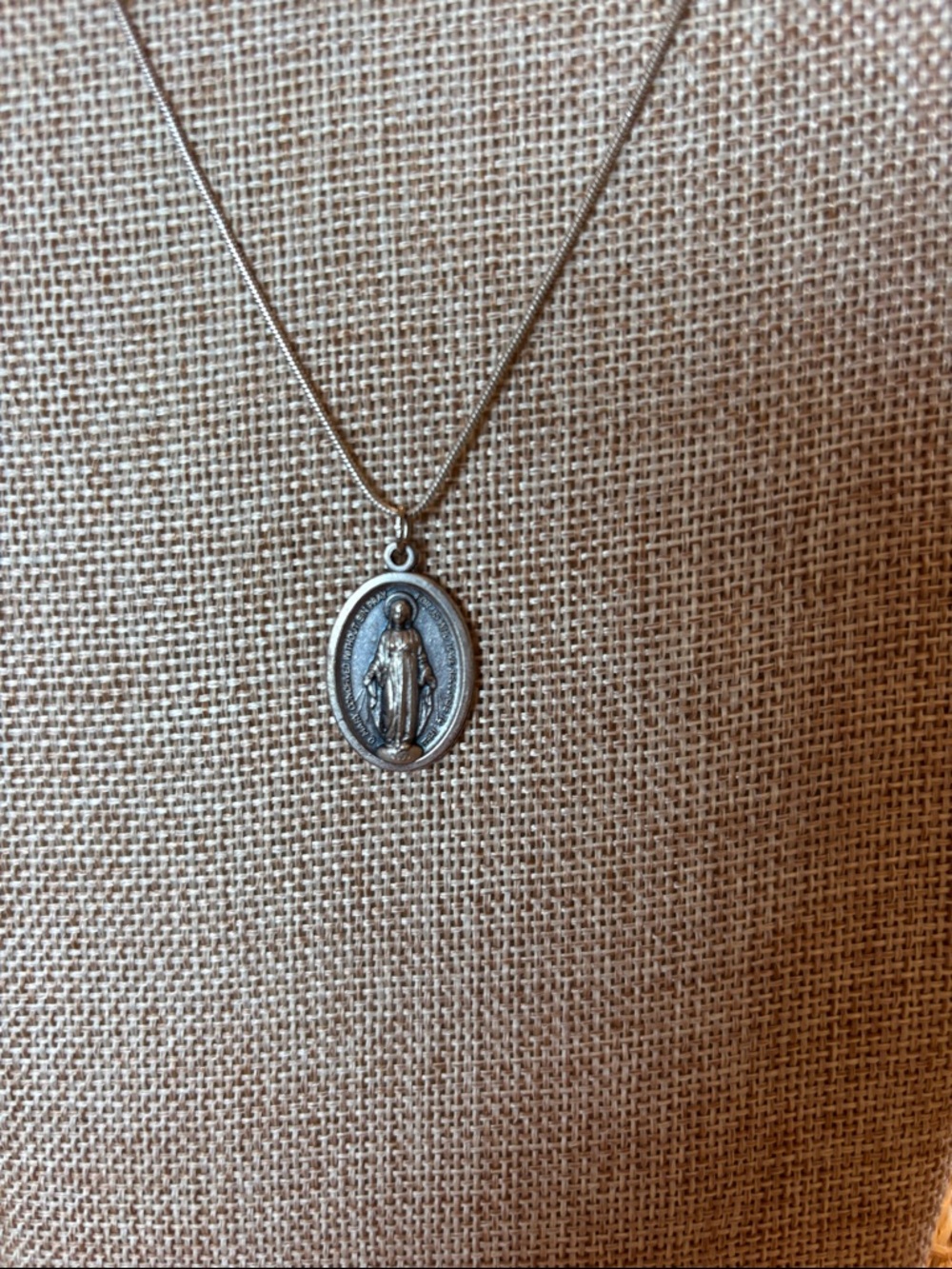 Sterling silver Miraculous Medal Pendant Necklace - Women's Religious Jewelry